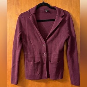 Talbots Deep Burgundy Blazer 100% Pure Merino Wool